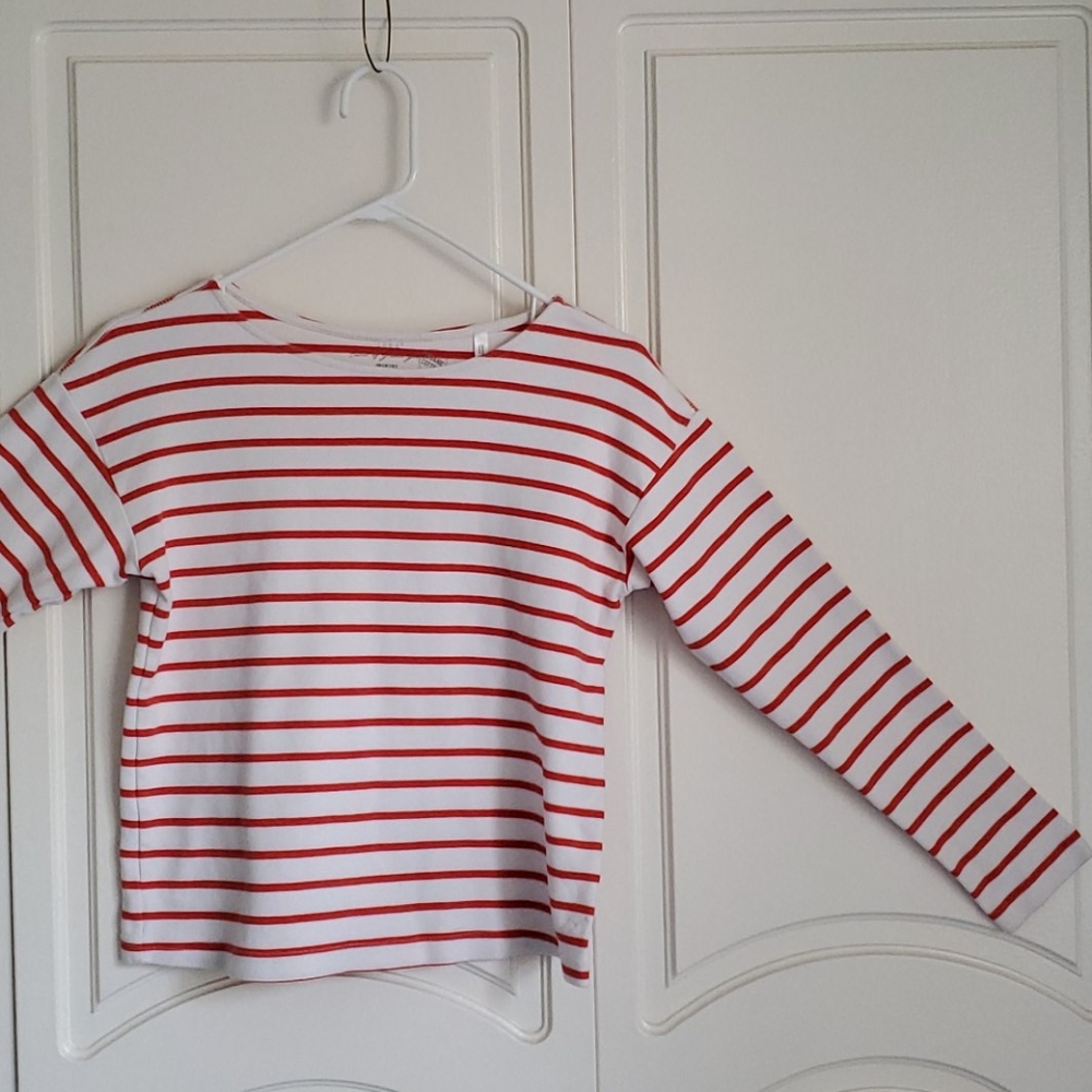 Orange and white Striped H&M long sleeves